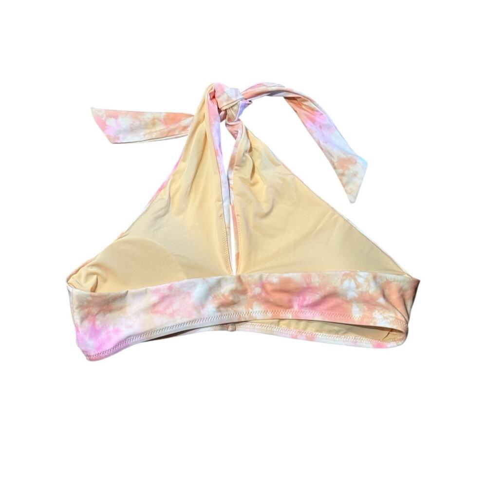NWT! Aerie Crossover Keyhole Halter Bikini Top in Beach Peach - Size Large - Picture 8 of 10